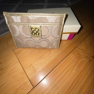 Gold and Tan Card Holder